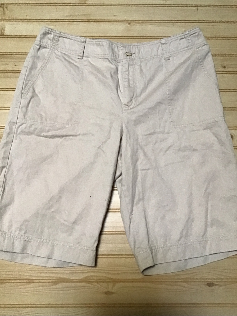 Chaps 100%‎ Cotton Khaki Tan Tailored  Bermuda Shorts Outdoor Utility